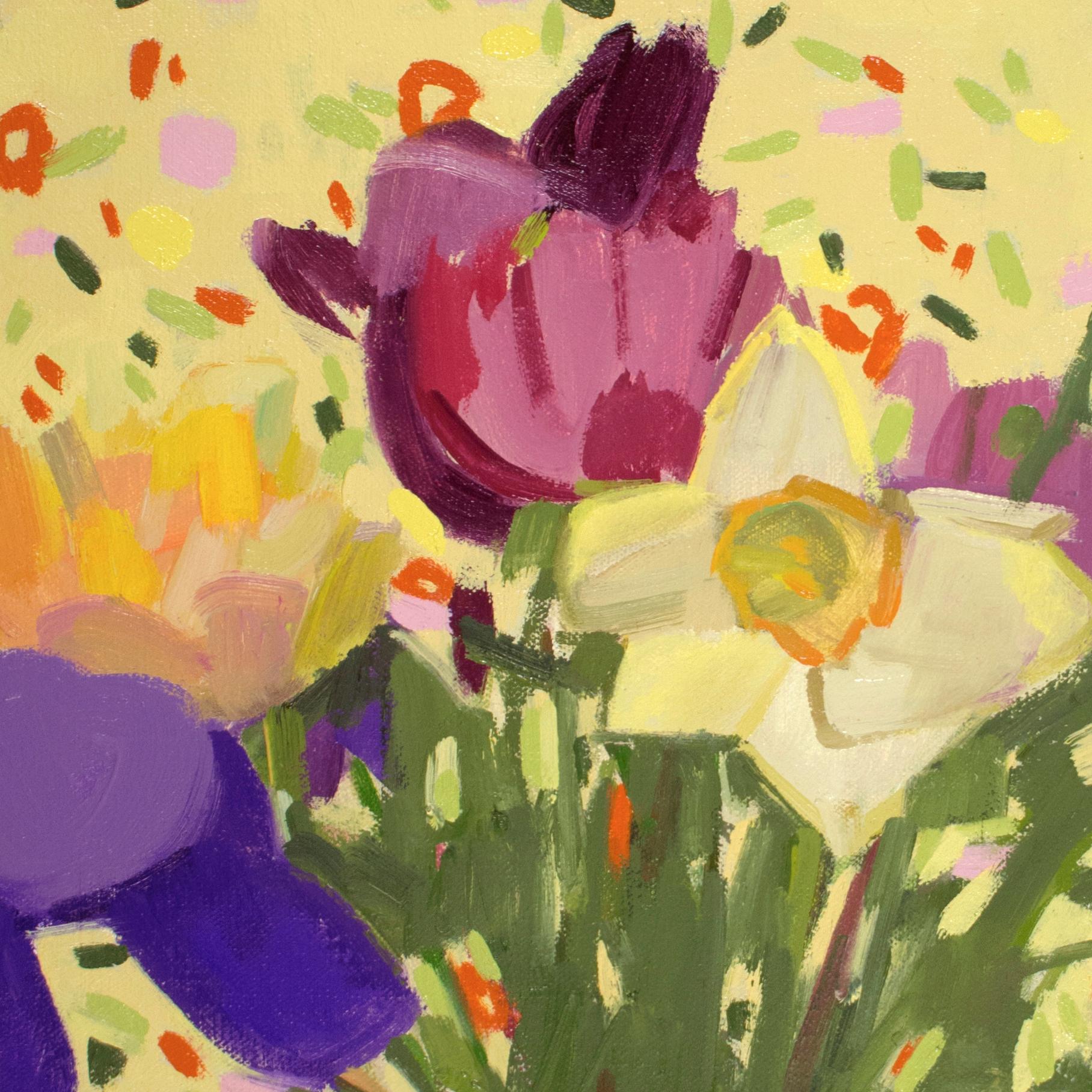 Joyful Blooms (Party Flowers)'' – Stillleben – Fauvismus – Blumenmuster – Painting von Christina Renfer Vogel