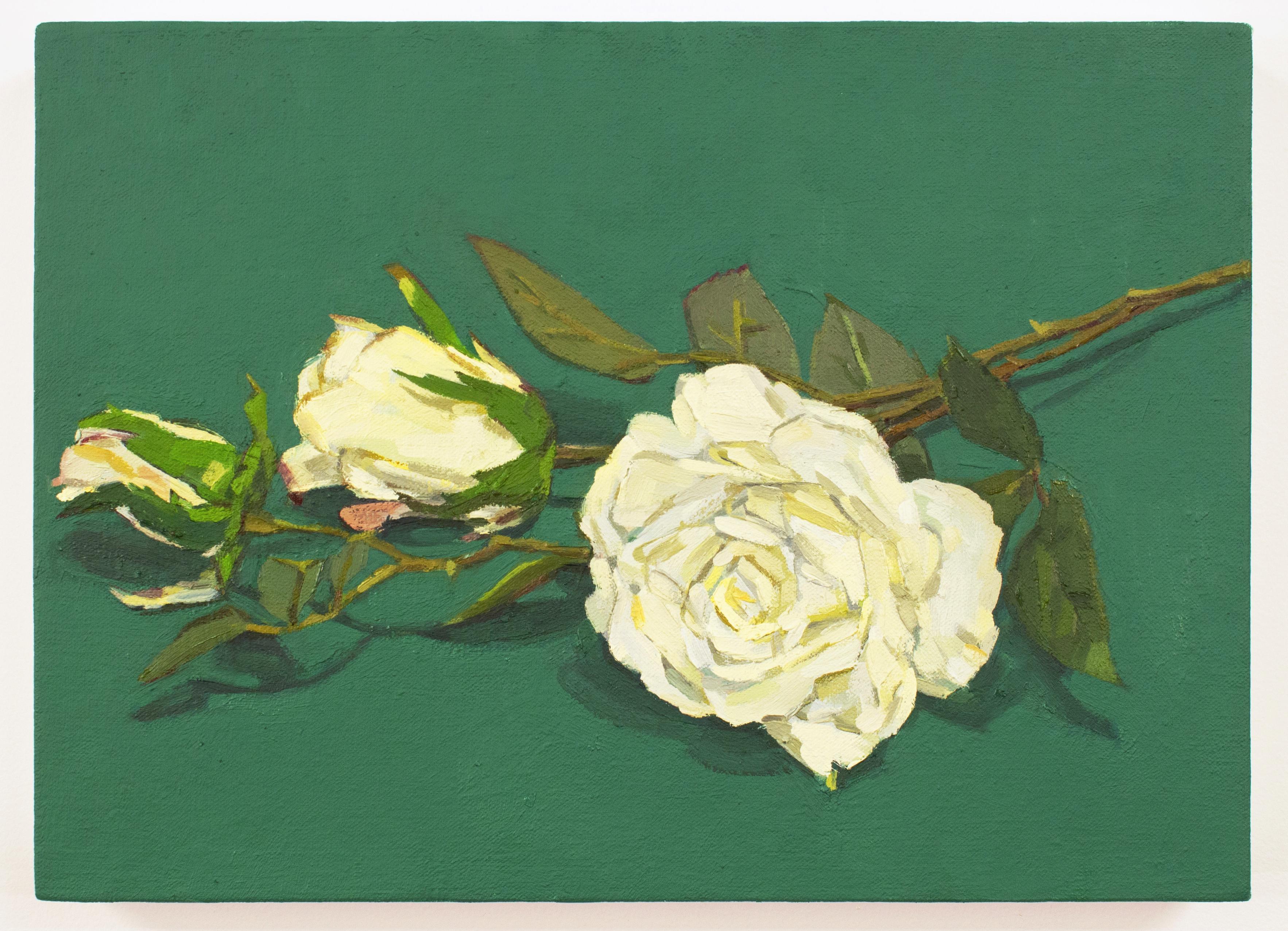 „Parting Gift“ – Stillleben – floral, botanisch, Naturalismus, leuchtende Farben – Painting von Christina Renfer Vogel