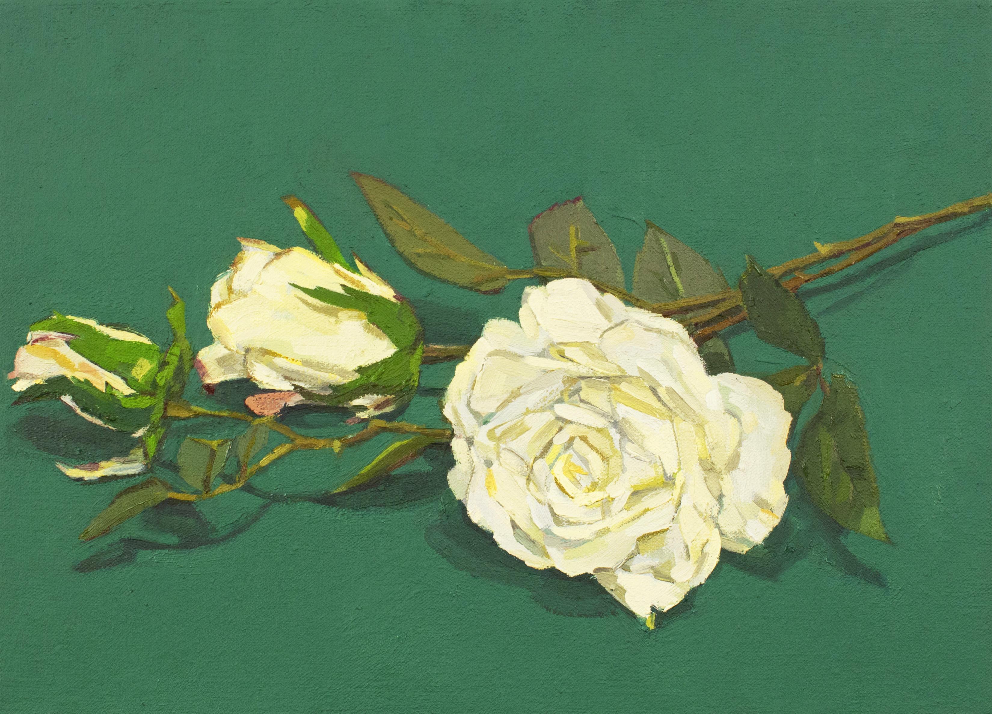 Christina Renfer Vogel Abstract Painting – „Parting Gift“ – Stillleben – floral, botanisch, Naturalismus, leuchtende Farben