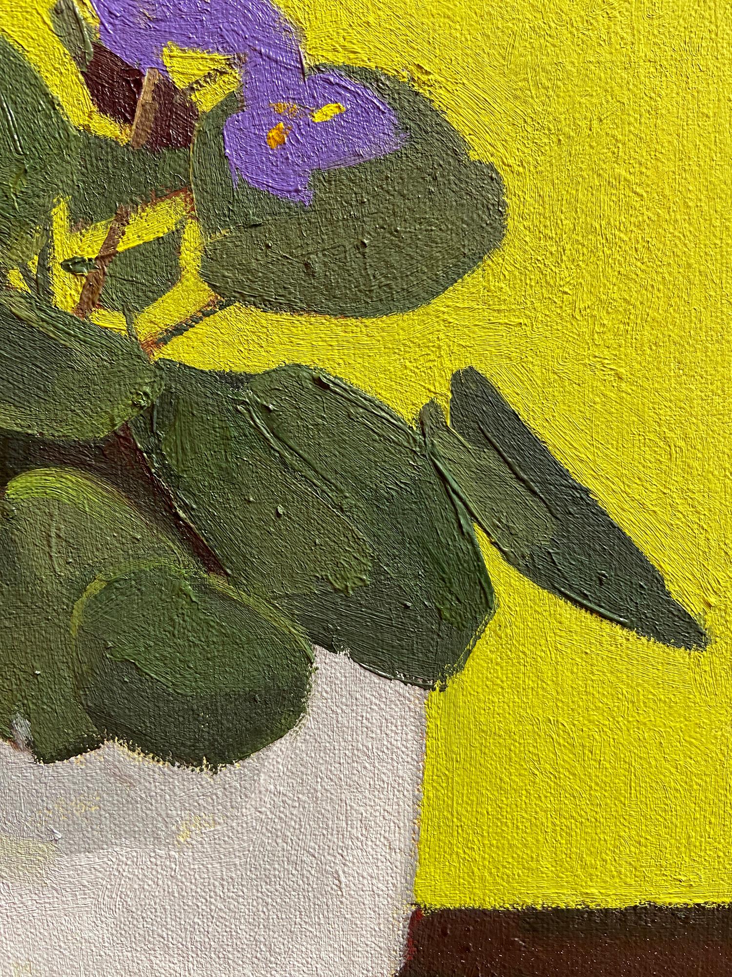 'Sweet Violets' - nature morte - fleurs, botaniques, naturalisme, couleurs vives - Contemporain Painting par Christina Renfer Vogel
