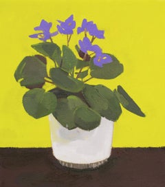 'Sweet Violets' - still life - floral, botanical, naturalism, bright colors