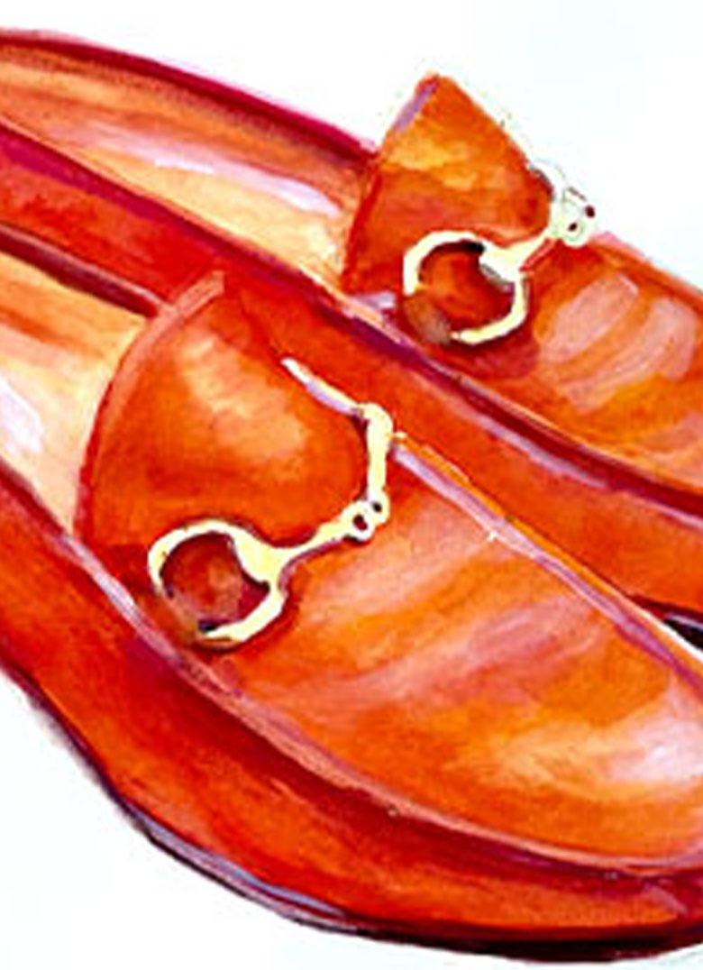 Vintage  Gucci Loafers Pittura ad acquerello
Non incorniciato
Acquerello su carta da 140 lb. Carta per acquerello Arches Aquarelle pressata a caldo.

Informazioni sull'artista
Christina Ruggieri è cresciuta tra Manhattan e l'isola orientale di Long