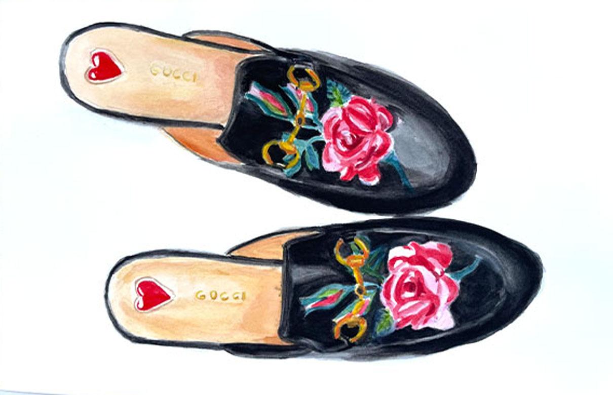 Gucci -Rose Slide - Art by Christina Ruggieri
