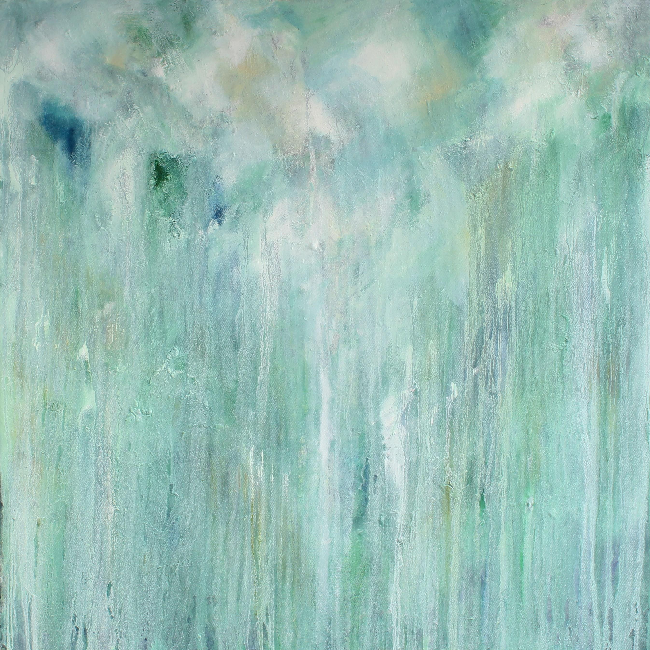 Christina Sadler  Landscape Painting - Green Haze, Modern art, Abstract