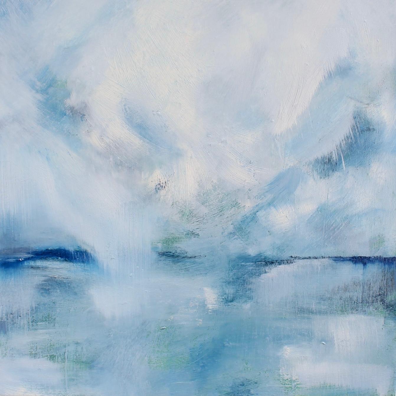 Christina Sadler Abstract Painting - Introspection, Original painting, Abstract art, Calming, Acrylic on canvas, Blue