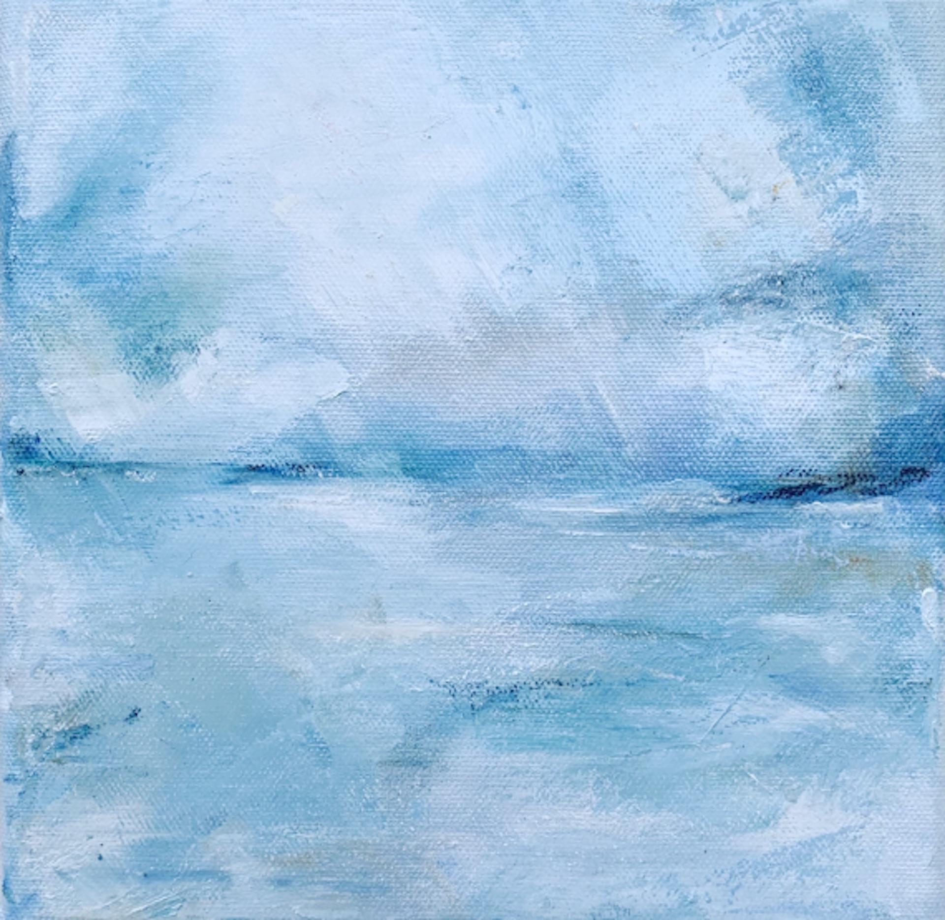 On The Horizon, Christina Sadler, peinture originale, art nuageux, œuvre d'art de paysage
