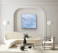 Silence, peinture originale, art abstrait, Calming, acrylique sur toile, bleu