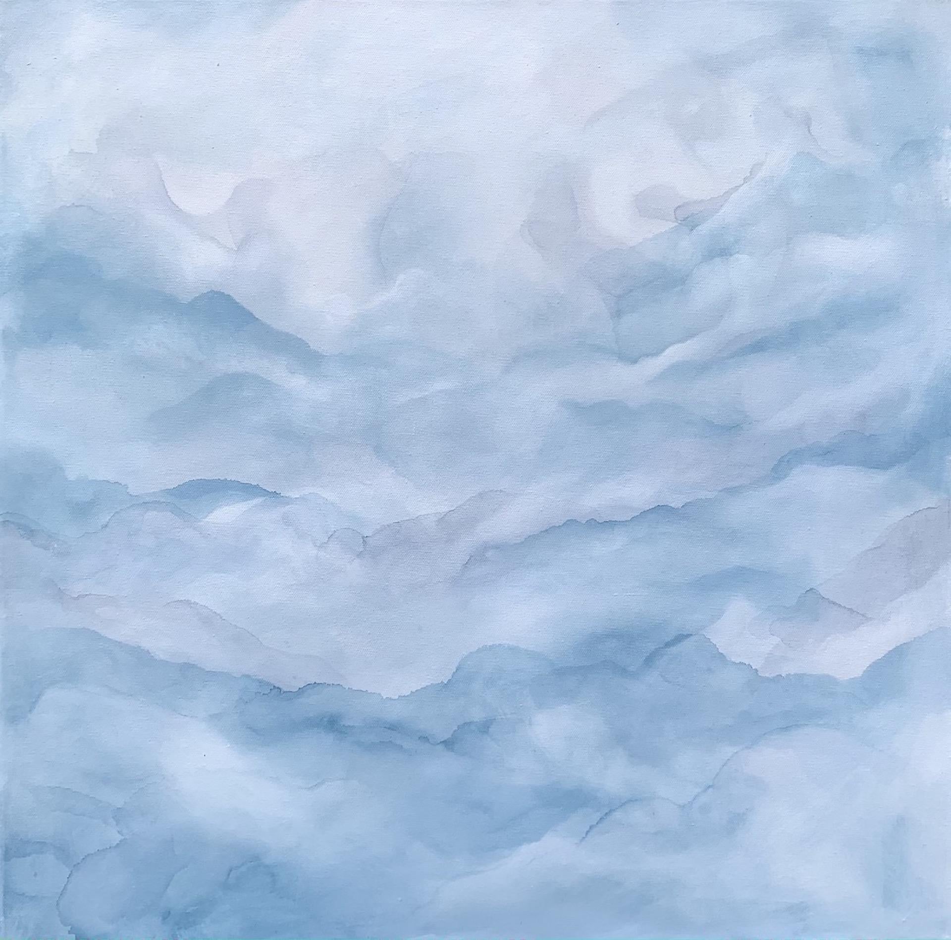 Christina Sadler Abstract Painting – Silence, Originalgemälde, Abstrakte Kunst, Calming, Acryl auf Leinwand, Blau