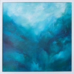 Suspended landscape, Original painting, Abstract art, Calming, Blue