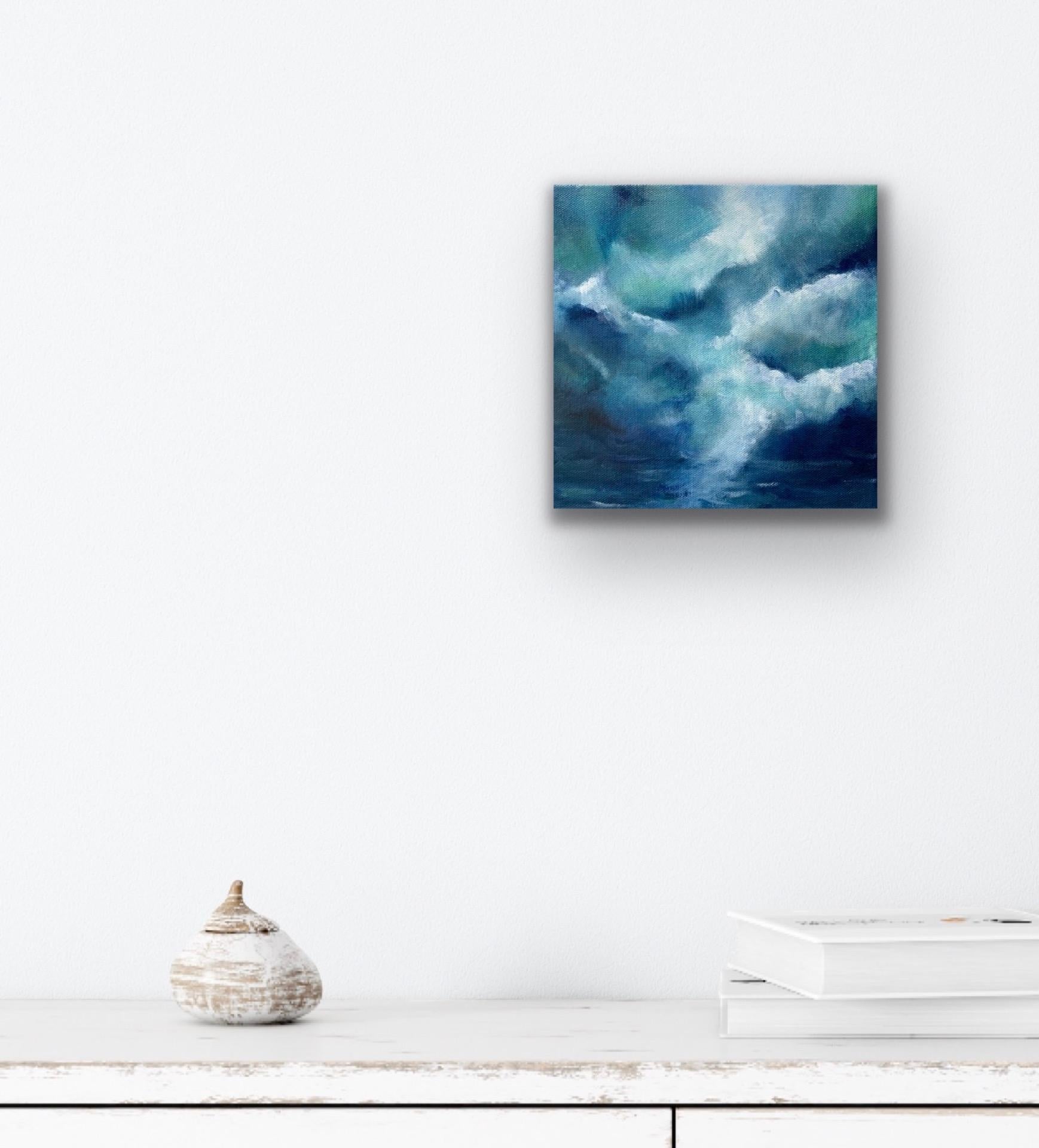La turbulencia se aligera - Landscape Painting Gris de Christina Sadler