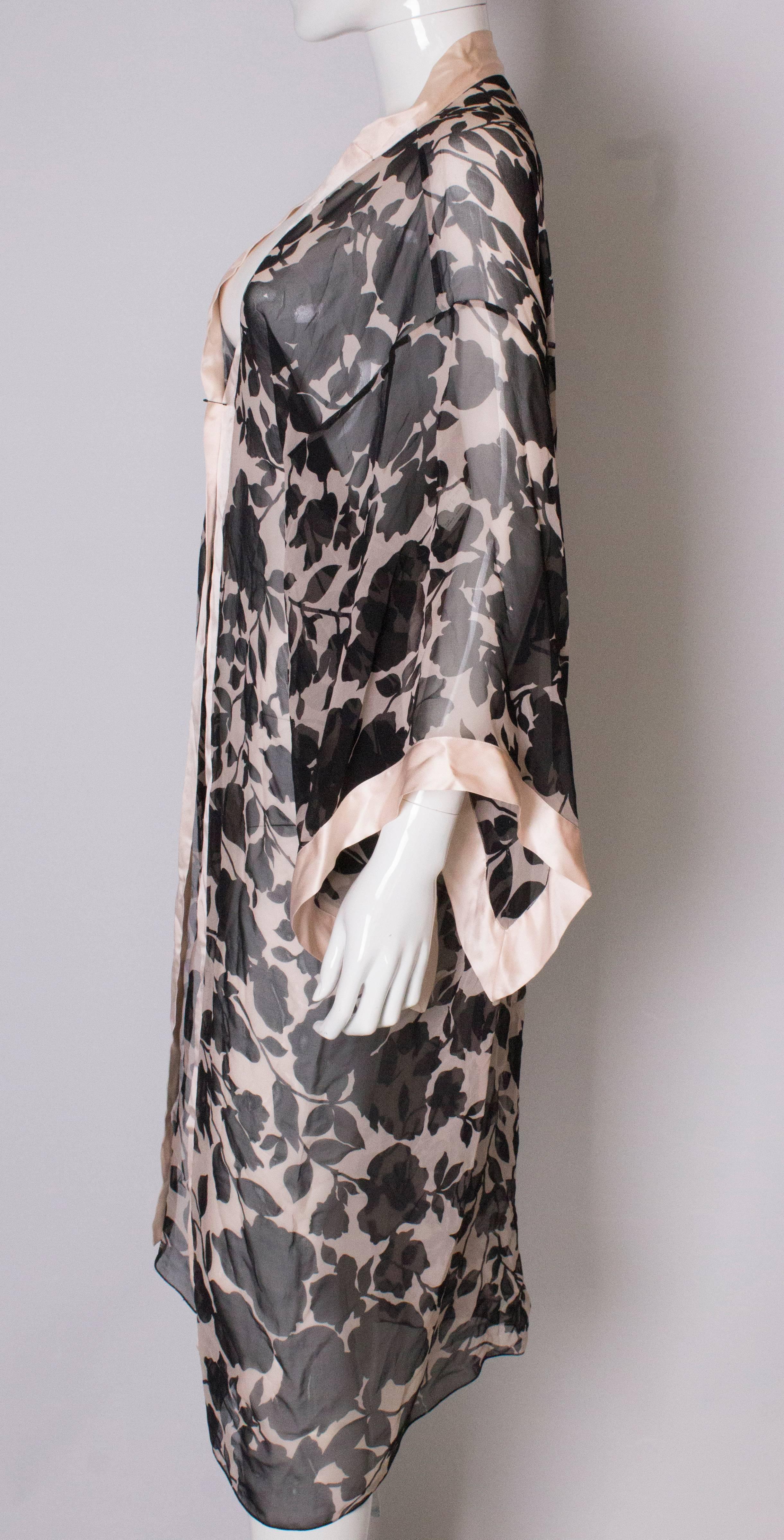Gray Christina Strambolia Vintage Silk Dressing Gown
