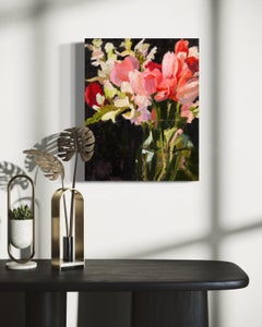 "Earth Day Bouquet, " Abstract Floral Oil Painting