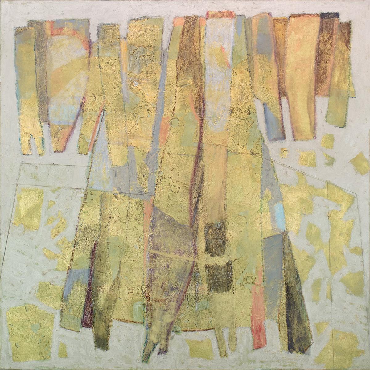 « Kimonoesque (Métaux et vestiges) », peinture métallique abstraite en vente 2
