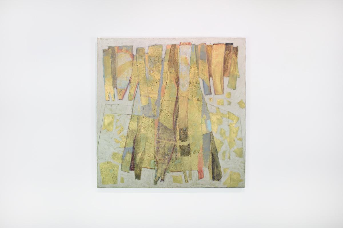 Abstraktes Metallic-Gemälde „Kimonoesque (Metall und Reste)“ im Angebot 1