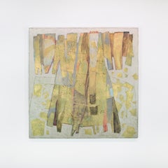 Abstraktes Metallic-Gemälde „Kimonoesque (Metall und Reste)“