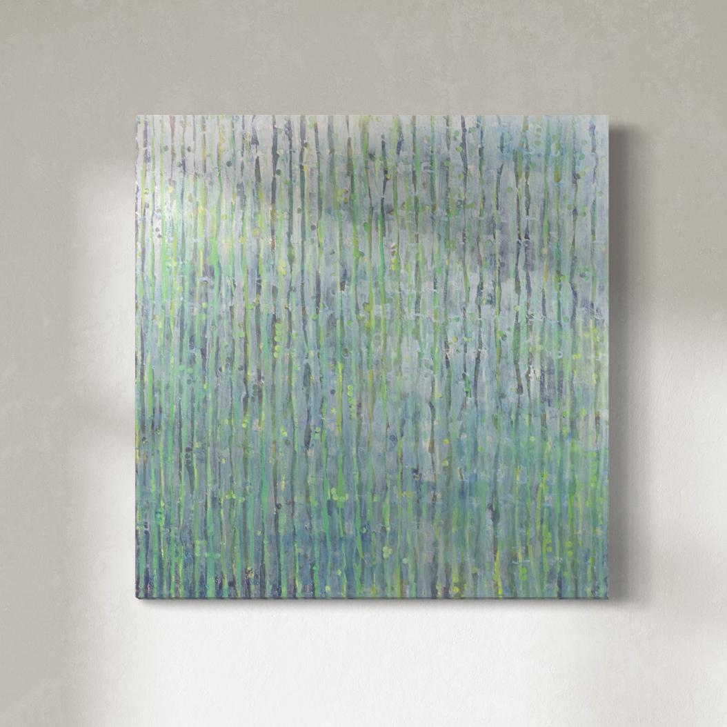 Abstract Painting di Christine Averill-Green - "Rugiada mattutina", pittura a olio astratta