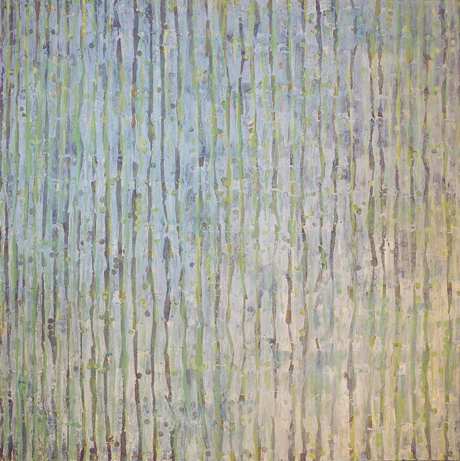 Christine Averill-Green Abstract Painting - "Morning Dew, " Abstract Oil Painting
