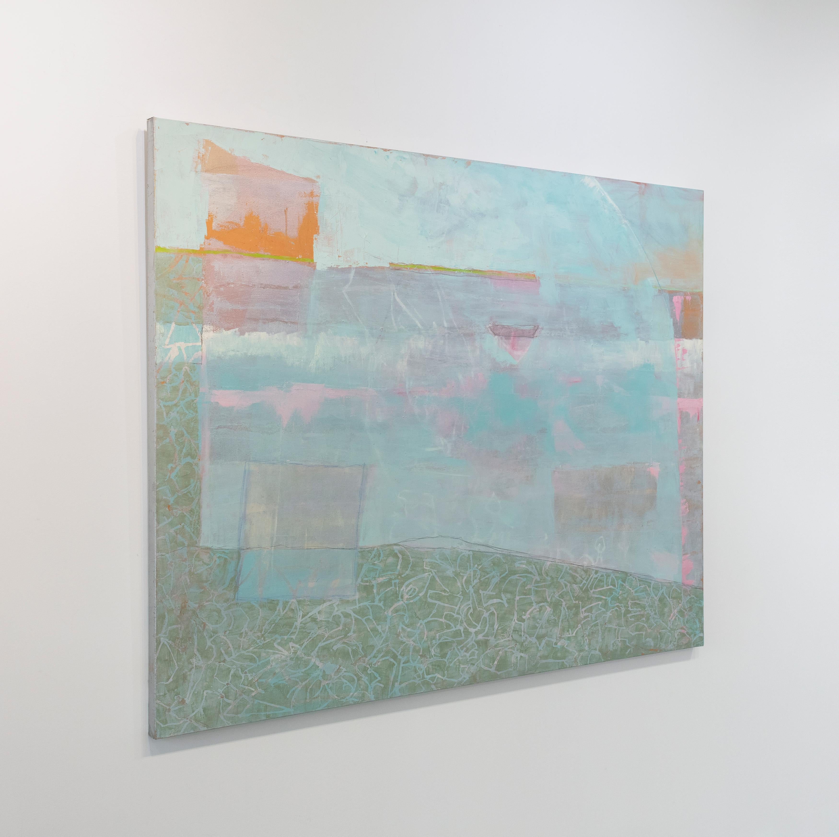 Peinture abstraite « Sea Glass/Ocean Mist » - Gris Abstract Painting par Christine Averill-Green