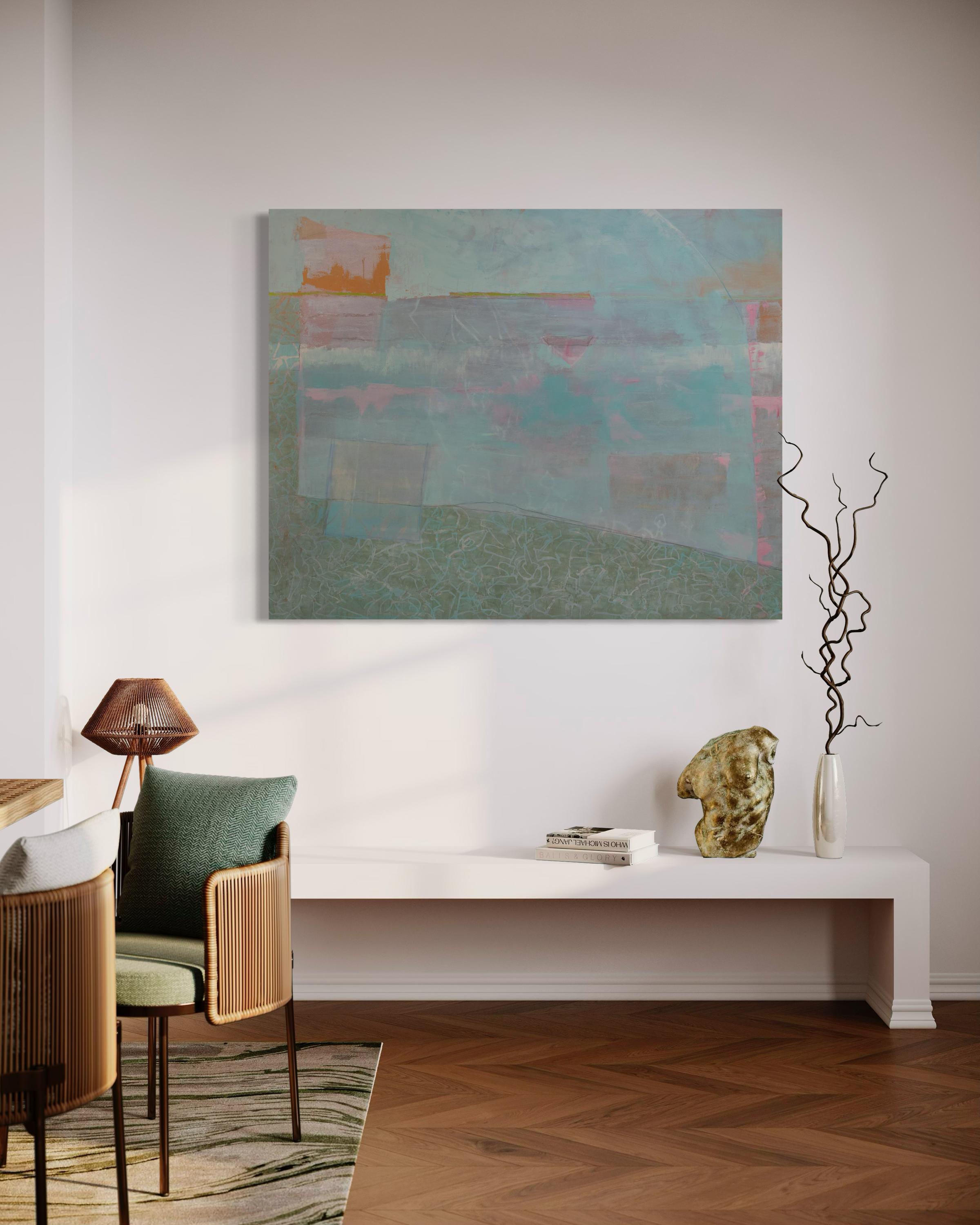 Peinture abstraite « Sea Glass/Ocean Mist » en vente 1