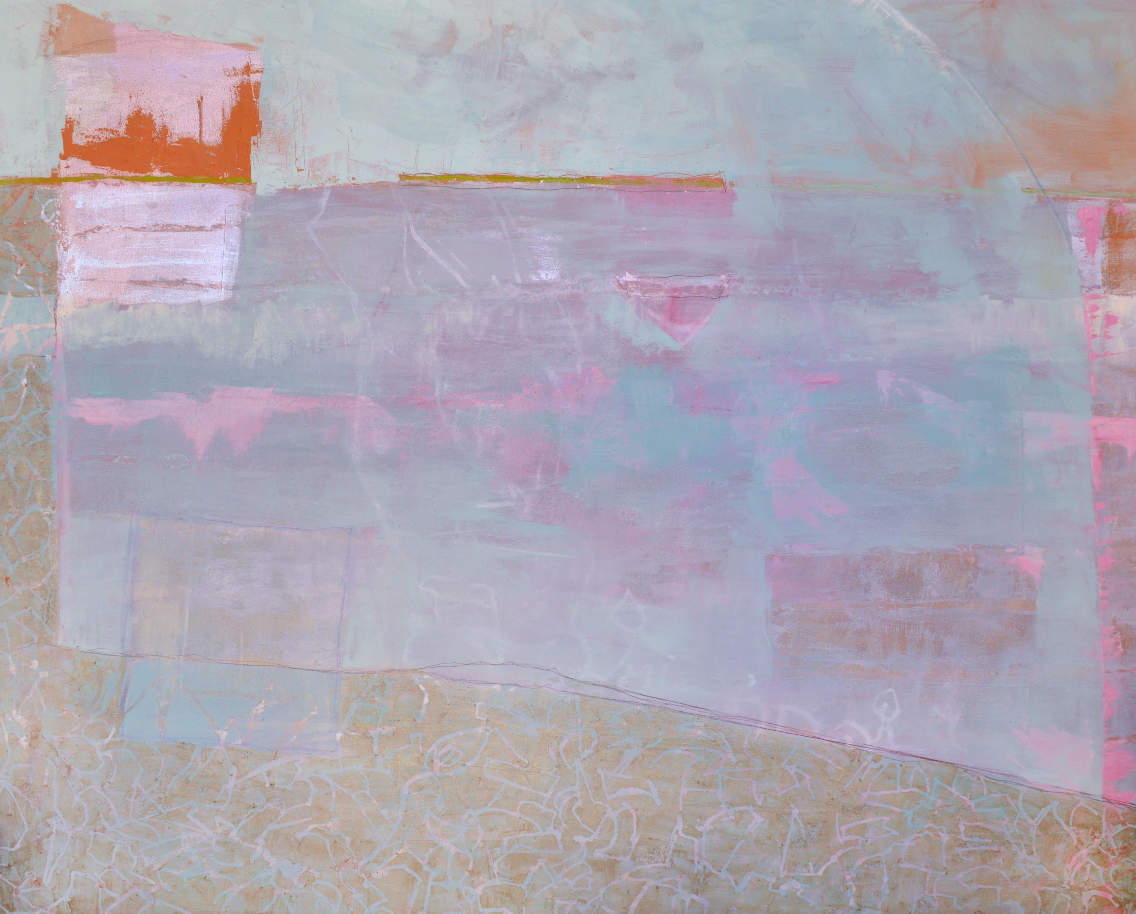 Christine Averill-Green Abstract Painting – Abstraktes Gemälde ""Sea Glass/Ocean Mist",