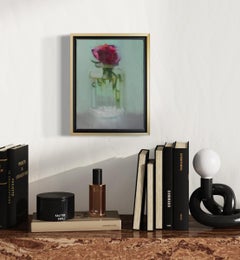 "Solitaire" Pittura astratta di natura morta floreale