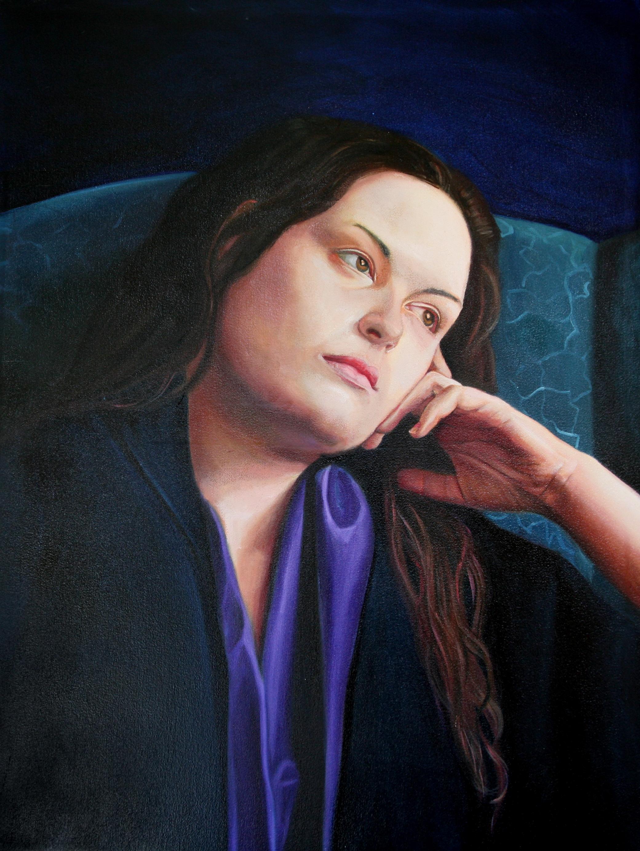 Sogno ad occhi aperti, Pittura, Olio su tela - Painting di Christine Cousineau