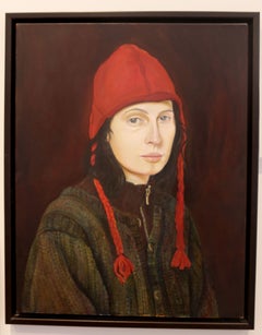 Woman in a Red Hat, Painting, Oil on Canvas