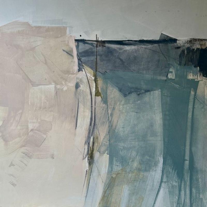 Looking Across To Lewis #2, pintura original, paisaje, contemporáneo - Painting Contemporáneo de Christine Evans