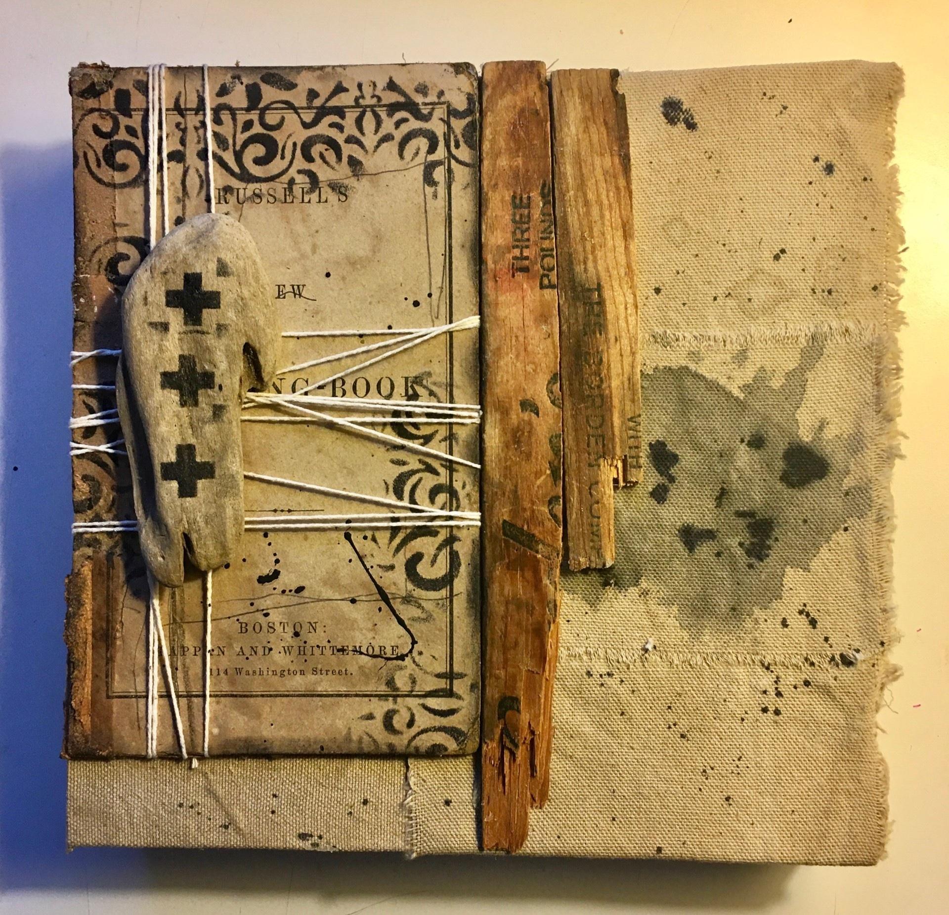 Saving the Books : mixed media collage - Art by Christine Graf