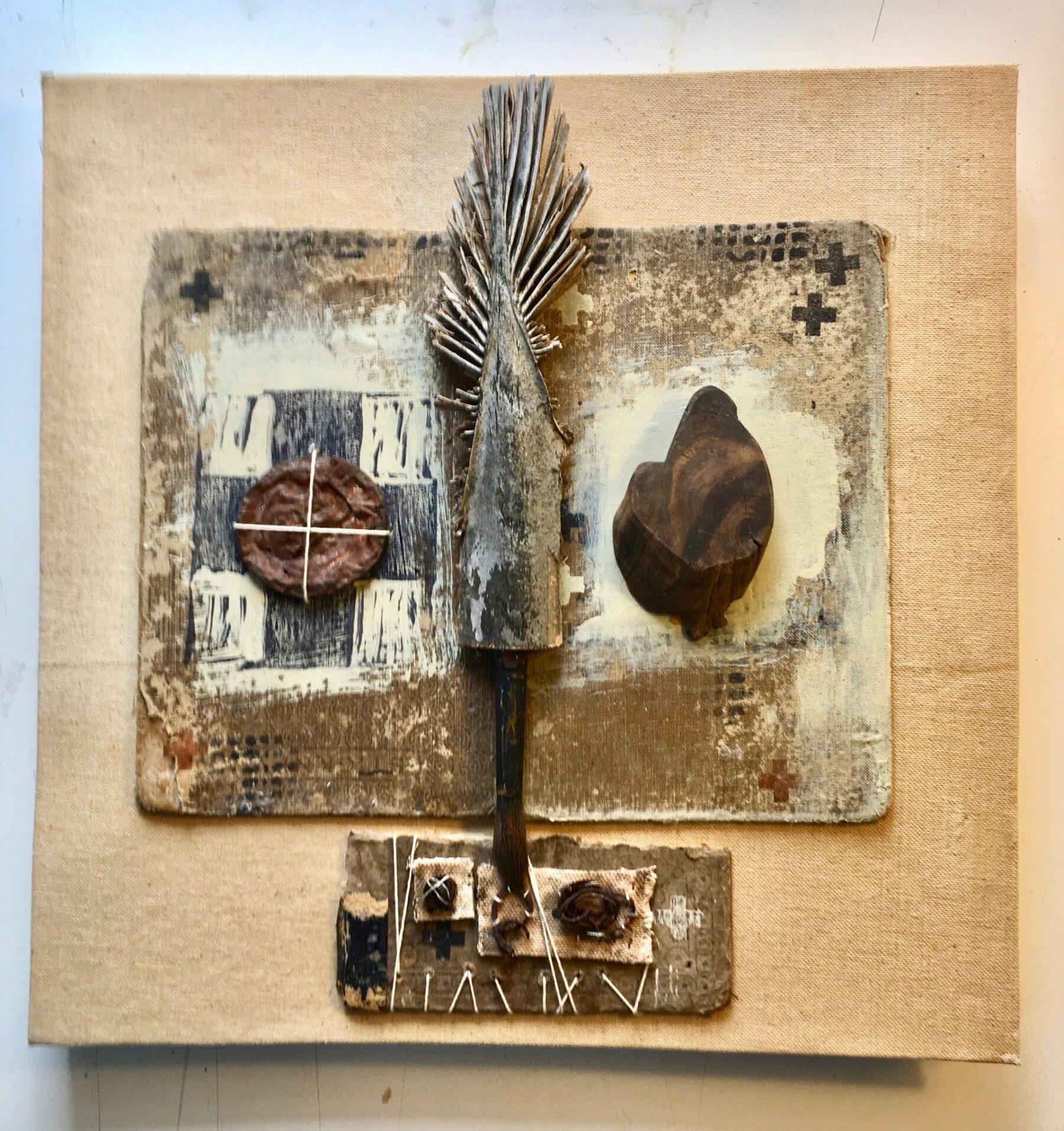 Shaman's Mask : mixed media collage - Mixed Media Art by Christine Graf