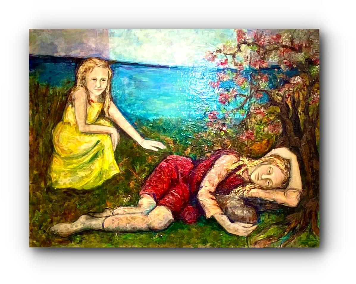 Landscape Painting di Christine Ilewski-Huelsmann - Sangue da una pietra (grande)