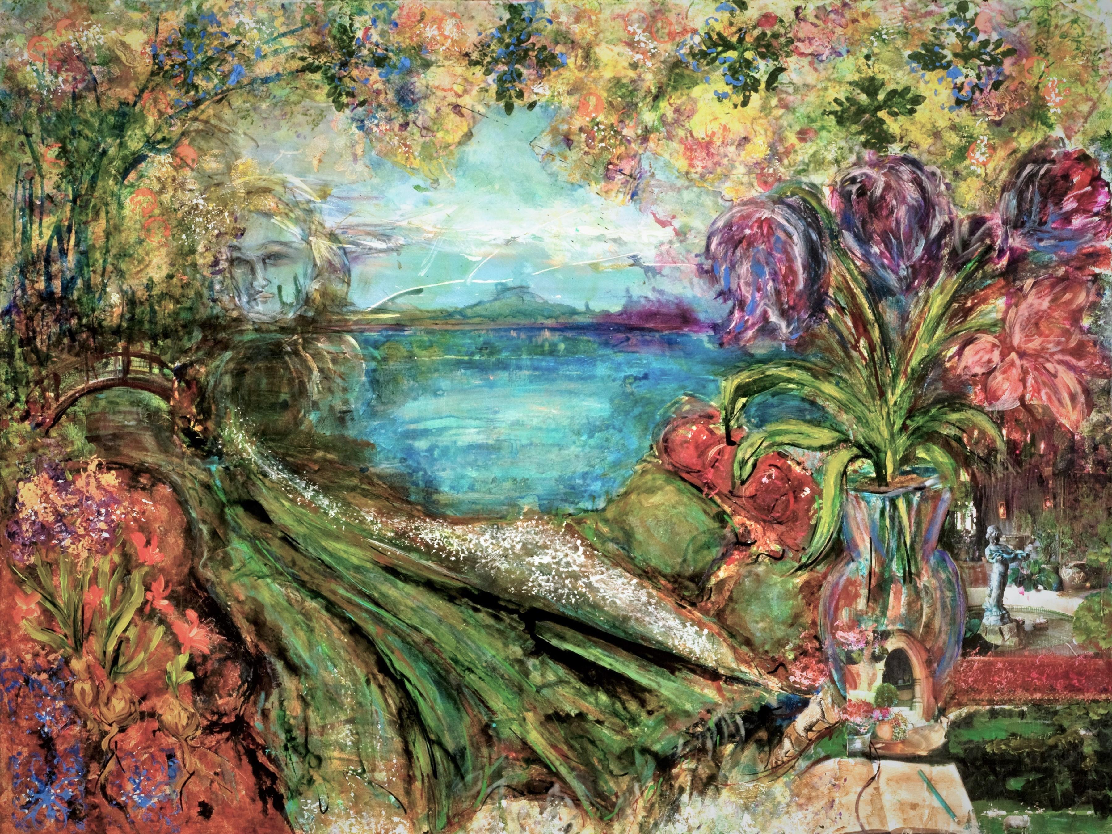 Christine Ilewski-Huelsmann Landscape Painting - River's Bed (Large)