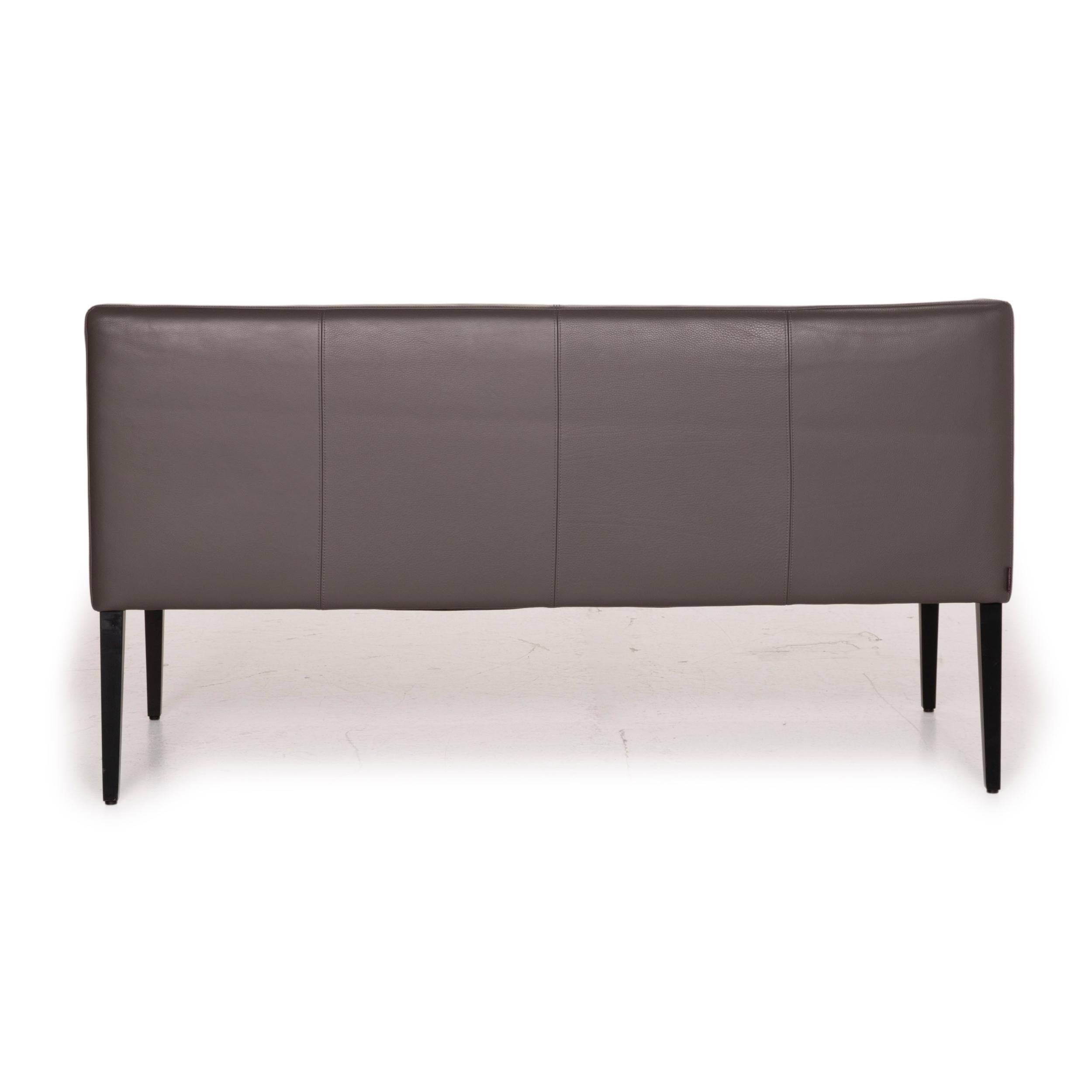 Christine Kröncke Dinegra Leather Bench Gray Bench Dark Gray 3