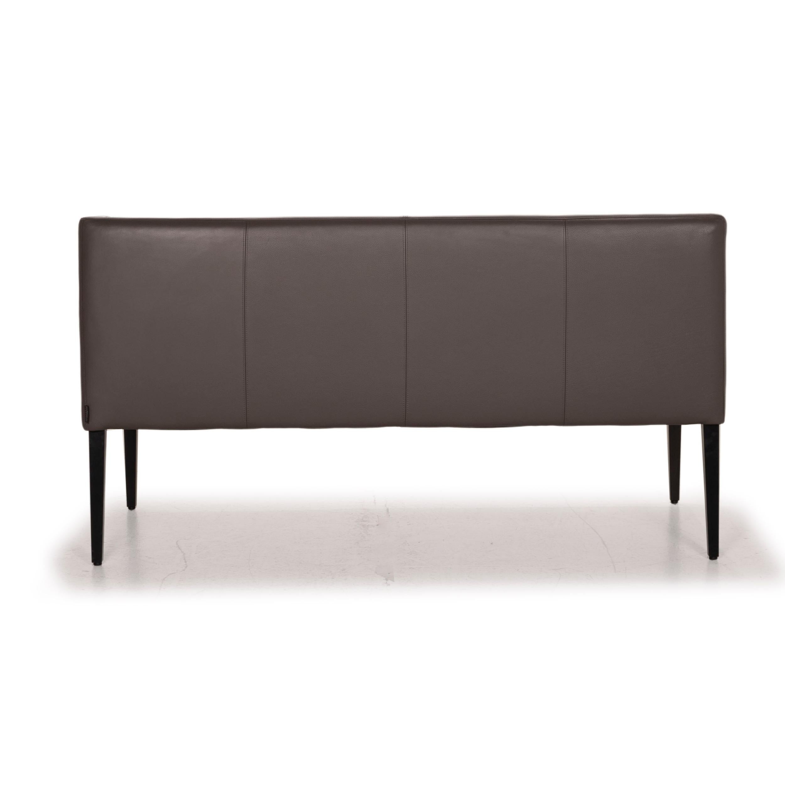 Christine Kröncke Dinegra Leather Bench Gray Bench Dark Gray 3