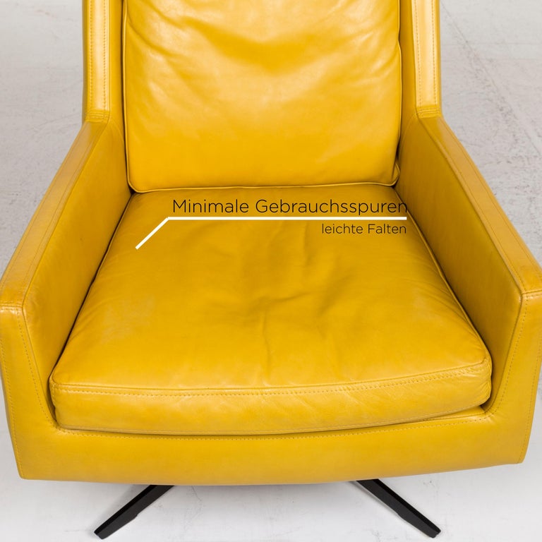 Christine Kröncke Gerry Leather Armchair Yellow at 1stDibs