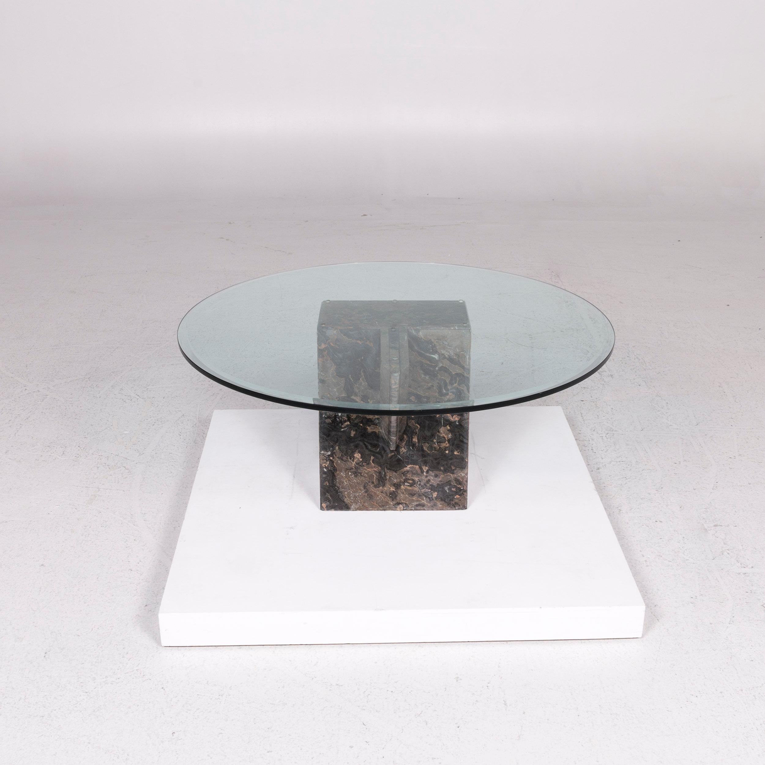 European Christine Kröncke Glass Stone Coffee Table Granite Round Table
