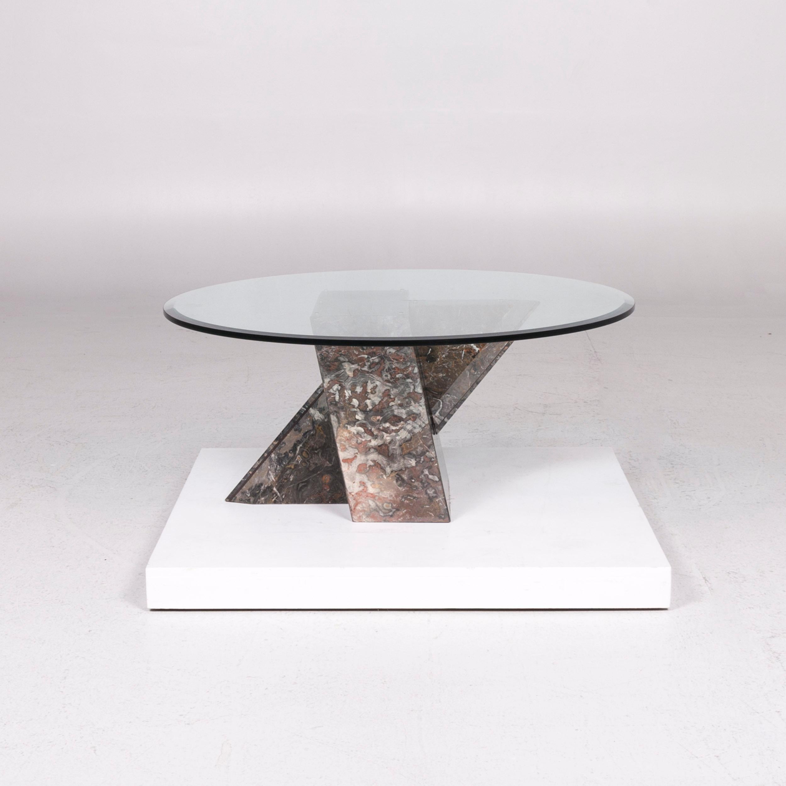 Christine Kröncke Glass Stone Coffee Table Granite Round Table In Good Condition In Cologne, DE