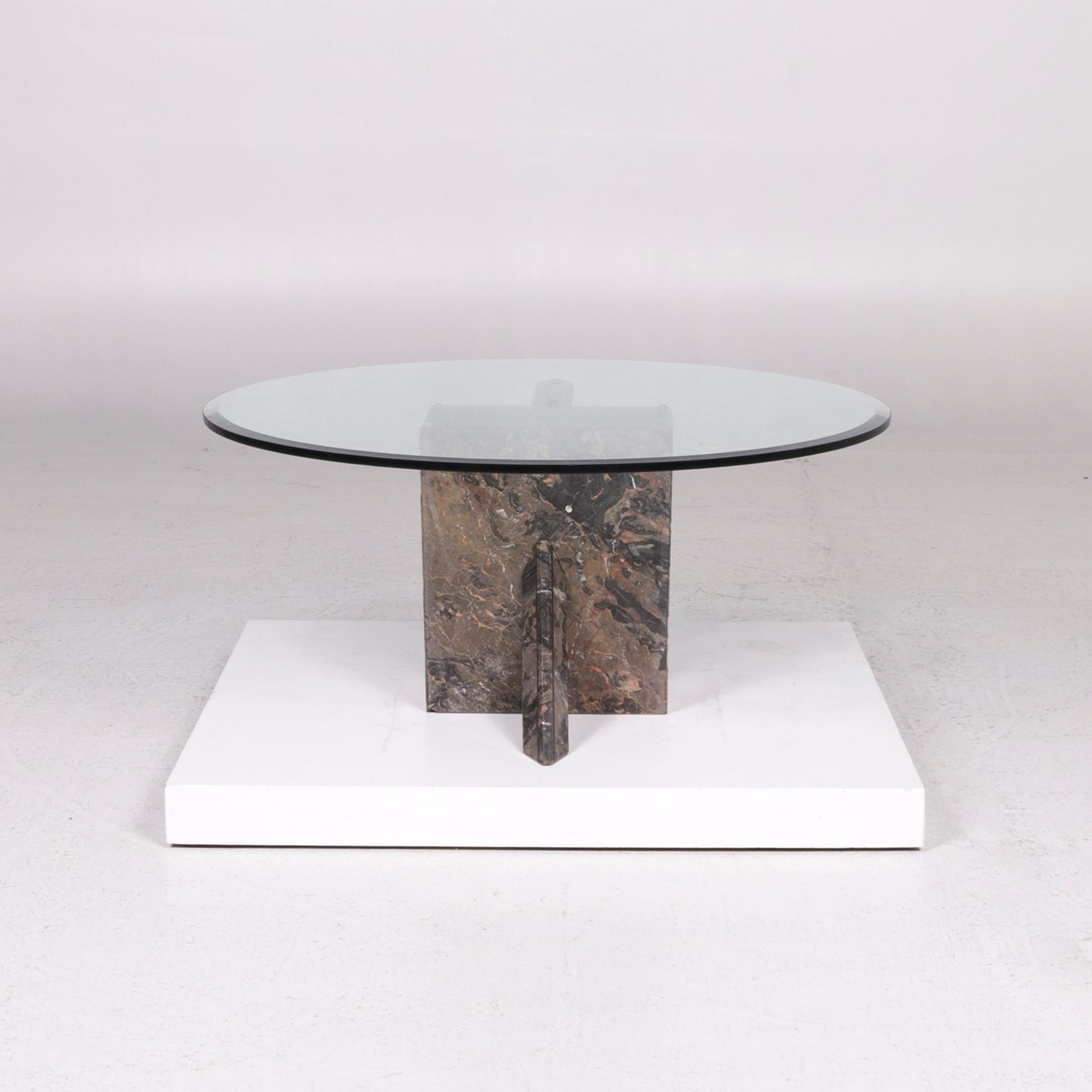 Contemporary Christine Kröncke Glass Stone Coffee Table Granite Round Table