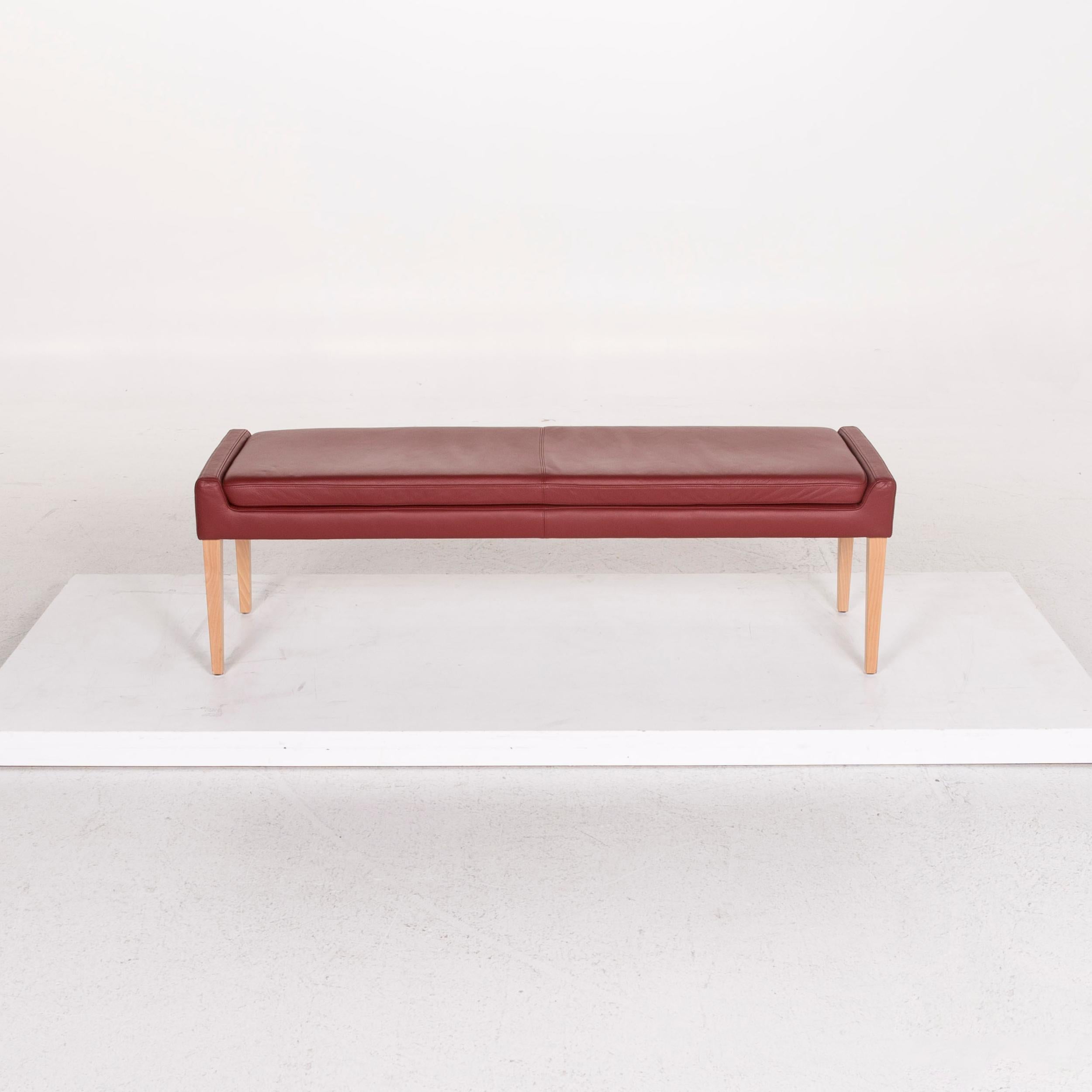 European Christine Kröncke Red Leather Bench