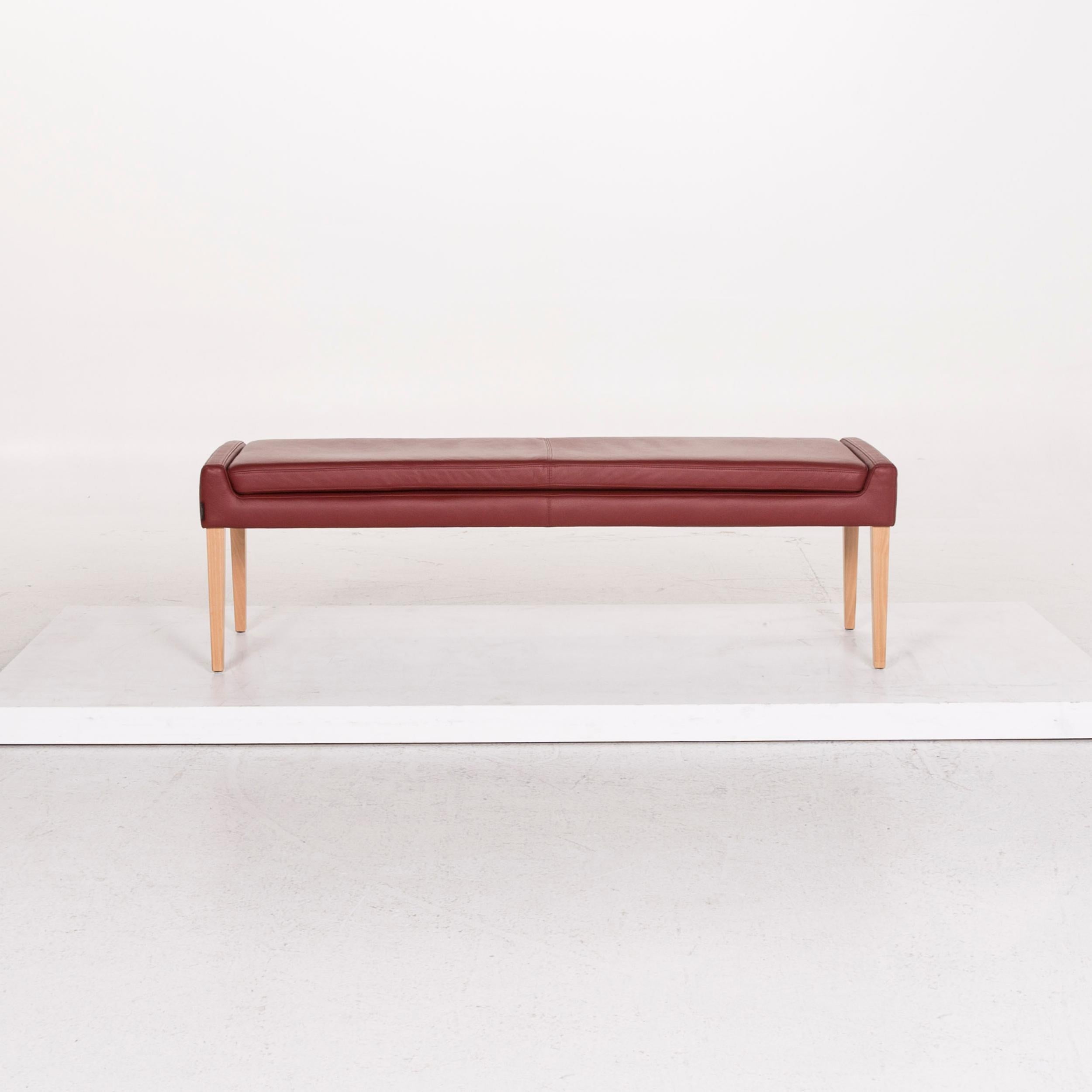 Contemporary Christine Kröncke Red Leather Bench