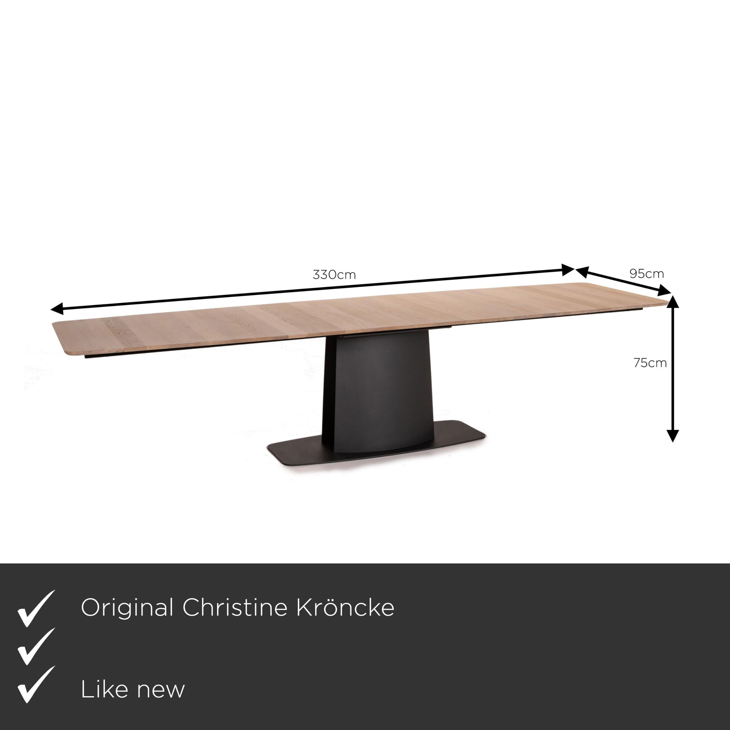 We present to you a Christine Kröncke Tantrix dining table brown wood, oak white oiled.

Product measurements in centimeters:

Depth 95
Width 330
Height 75.
 
 

 
 
 
 
  