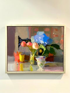 Sewing Machine, Hydrangea And Teacup