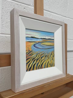 Sandwaves - Paysage marin miniature carré représentant une plage, œuvre de l'artiste britannique