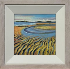 Sandwaves - Paysage marin miniature carré représentant une plage, œuvre de l'artiste britannique