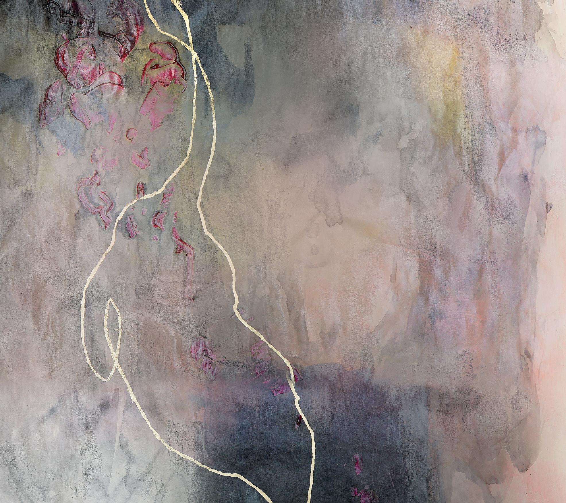 It Will Only Hurt a Little #2, Pittura Astratta Eterea Contemporanea Originale - Painting Espressionismo astratto di Christine Olmstead