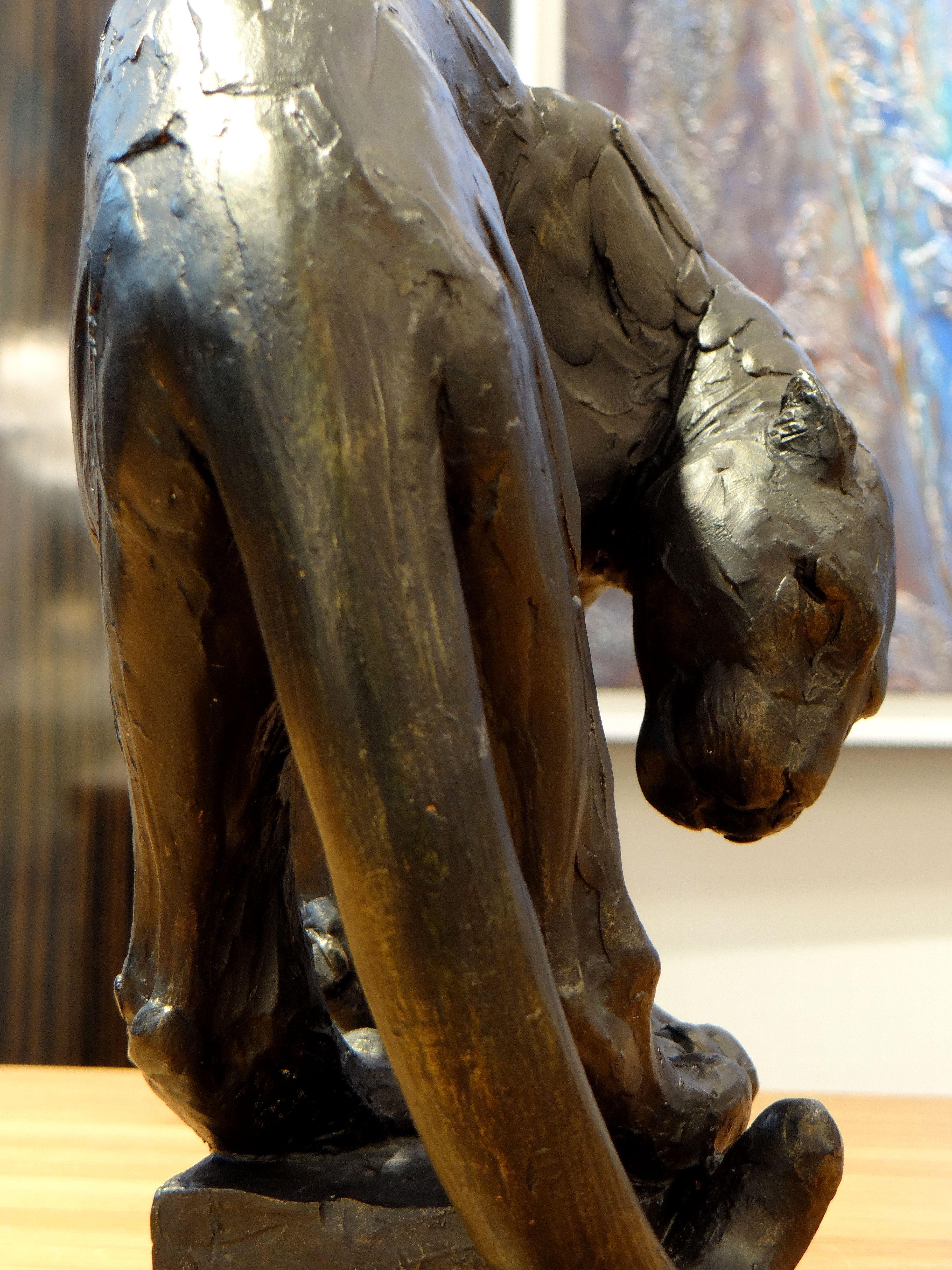 Sculpture de panthère perchée, Christine Onillon, 2018 en vente 2