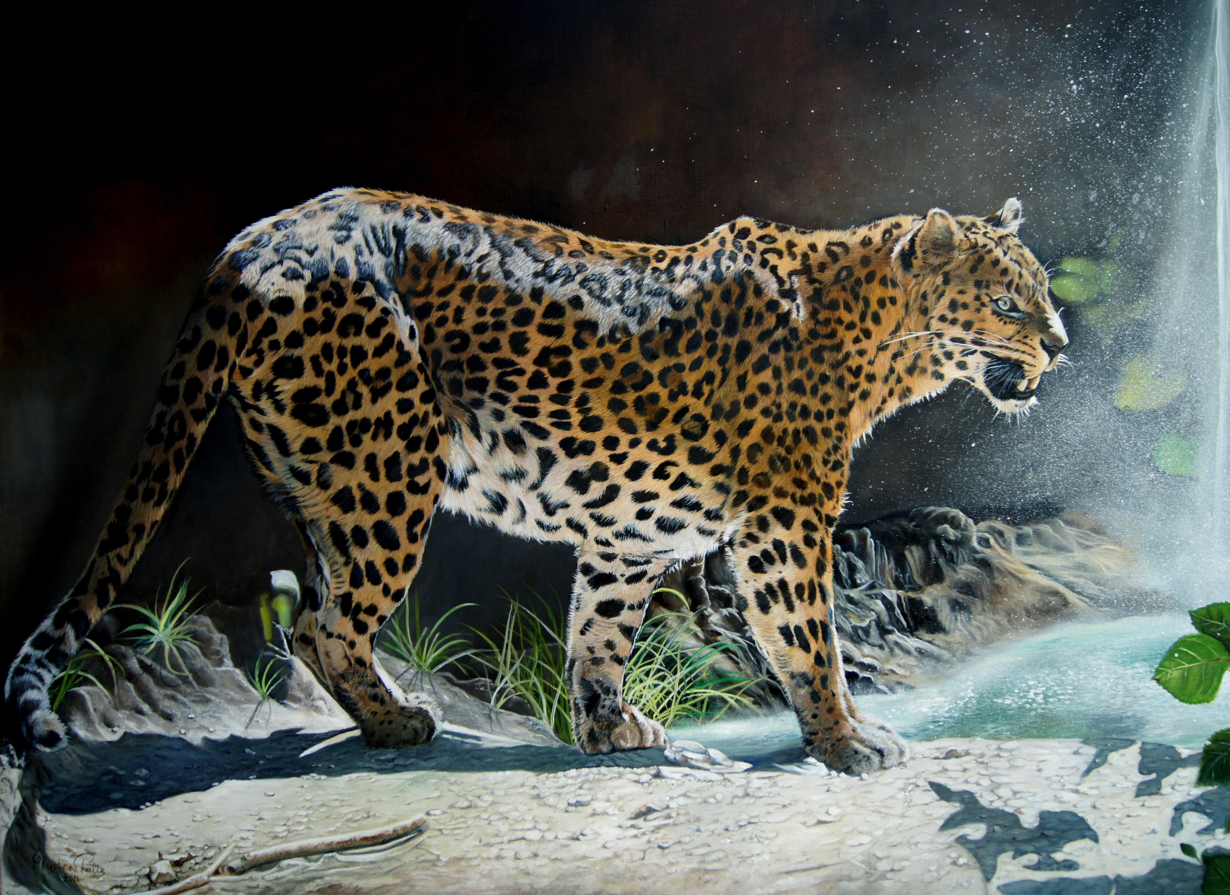 Óleo sobre lienzo 

Christine Pultz es una pintora de animales francesa nacida en 1953 que vive y trabaja en Pontault-Combault, Francia. A través de su pasión por pintar animales, especialmente retratos de felinos, Christine Pultz siente que su