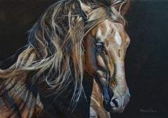 Französische zeitgenössische Tiermalerei von Christine Pultz - L'Indomptable