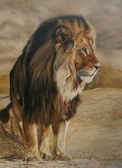 French Contemporary Animal Painting by Christine Pultz - Surveillance