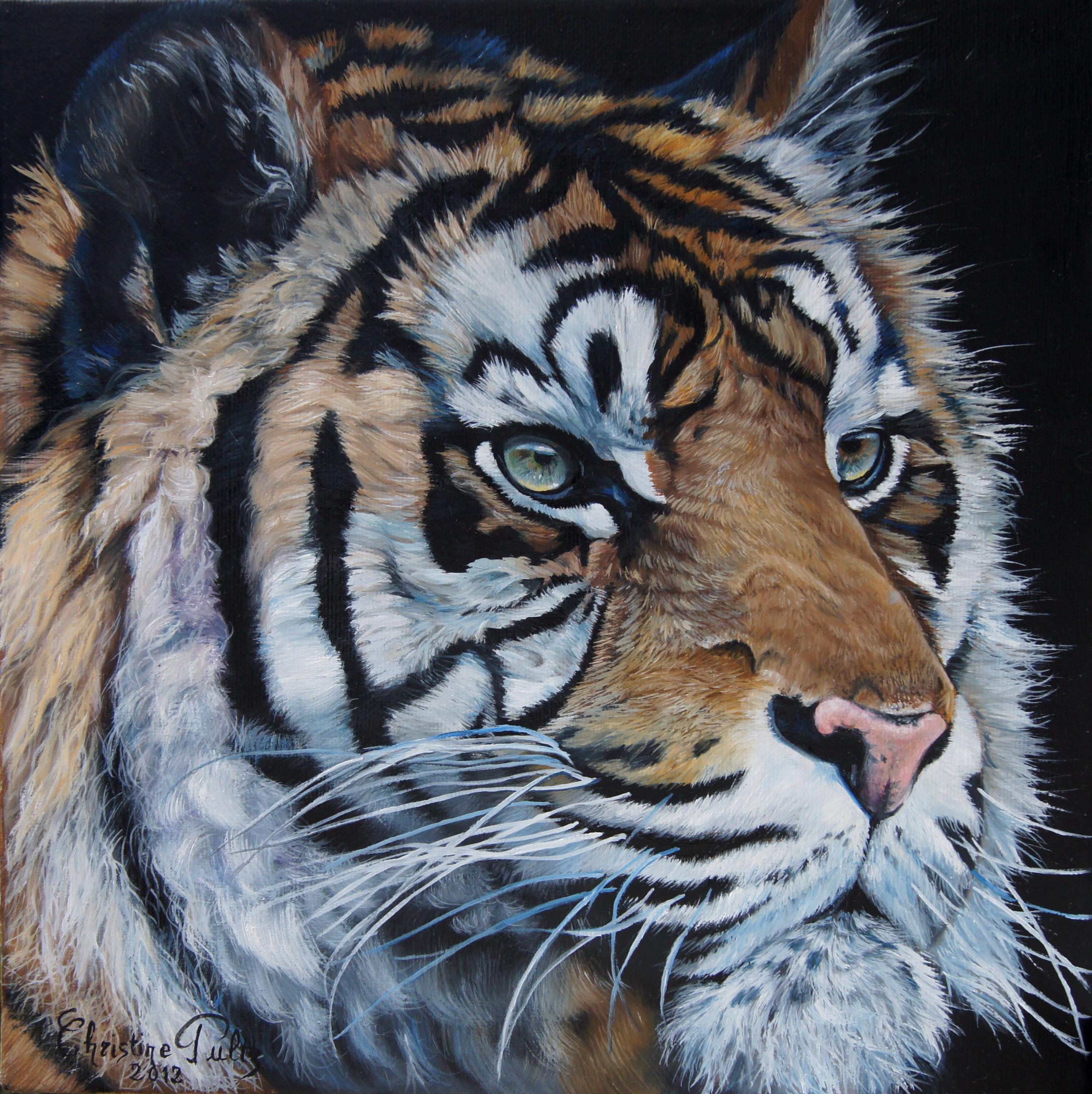 Zeitgenössische französische Tiermalerei von Christine Pultz - Timore